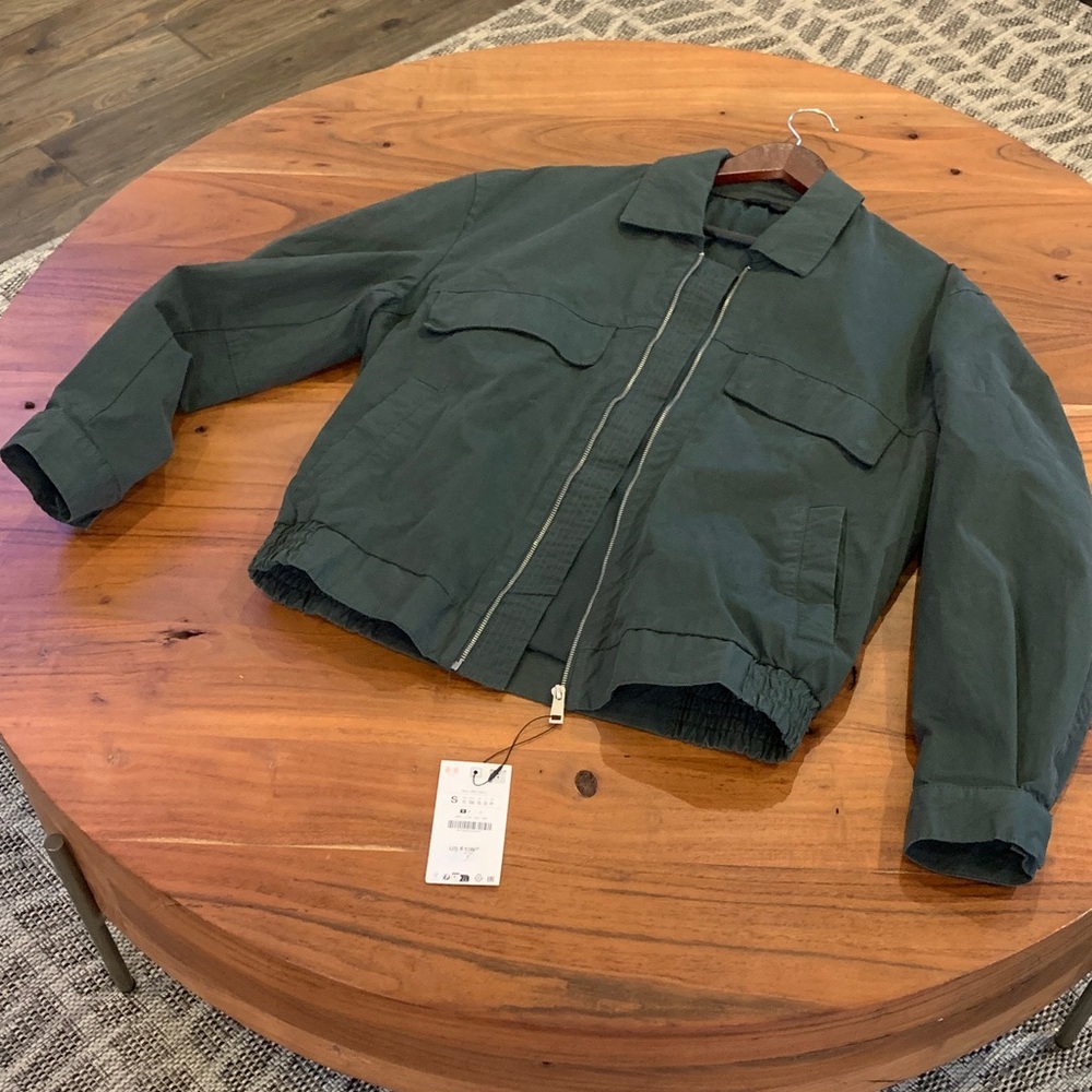 💚 New Crispy Zara Men's Dark Green Jacket